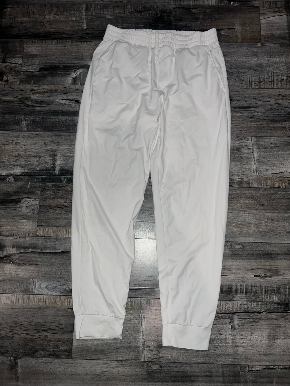 Uniqlo White AIRism Men's Elastic Waist Joggers